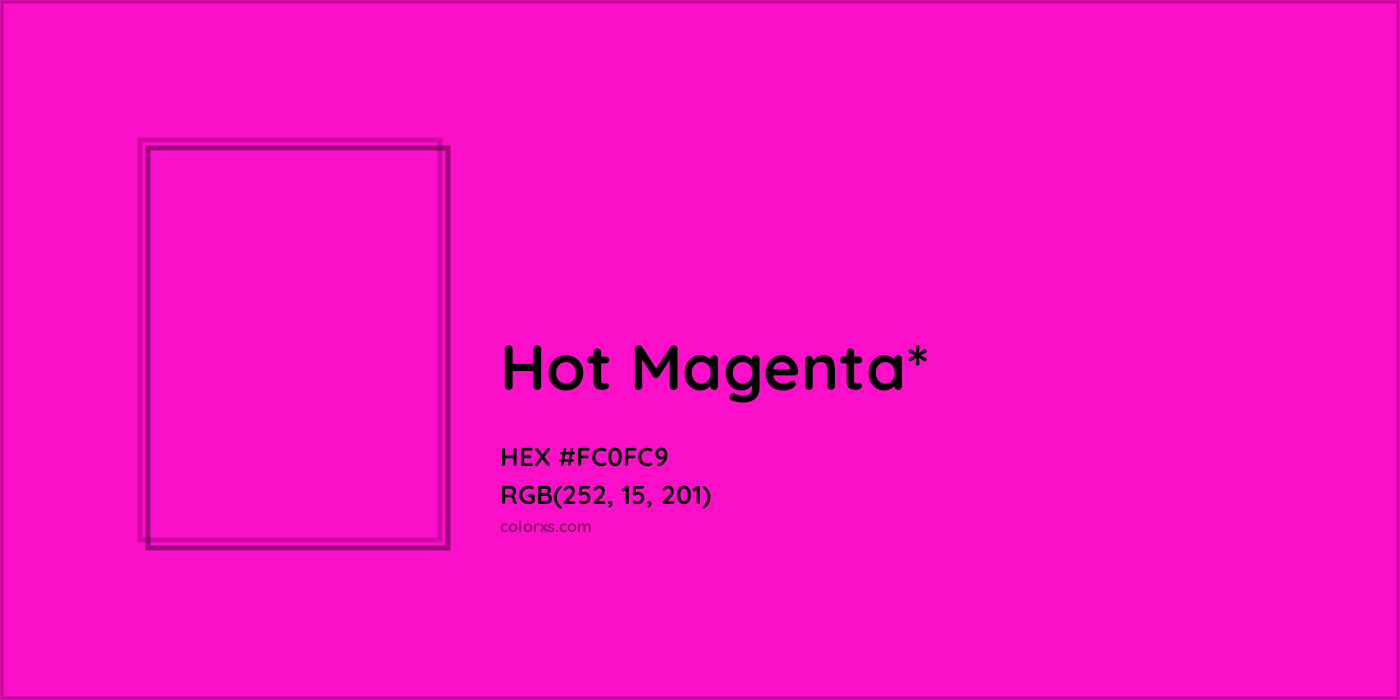 HEX #FC0FC9 Color Name, Color Code, Palettes, Similar Paints, Images