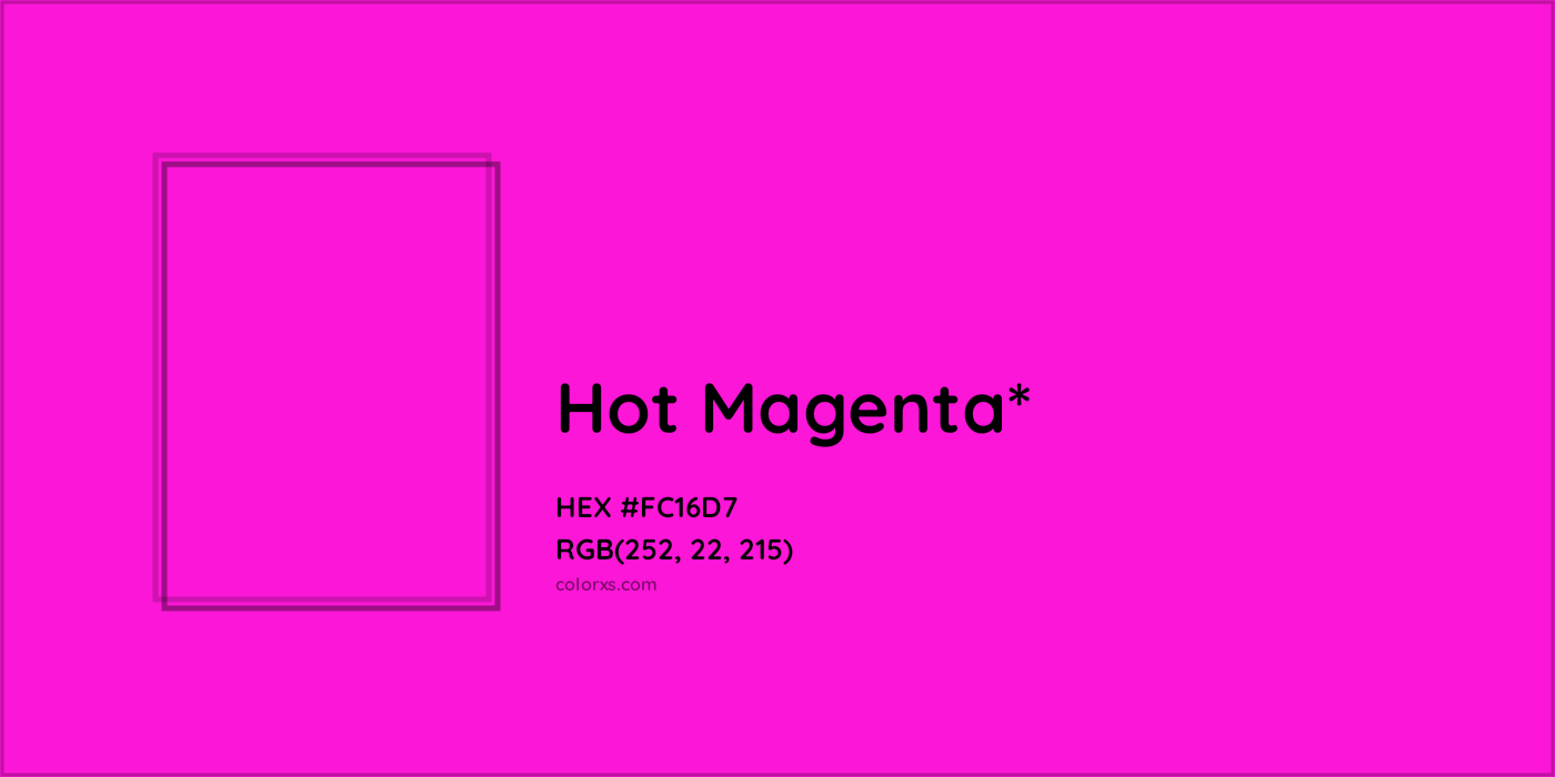 HEX #FC16D7 Color Name, Color Code, Palettes, Similar Paints, Images