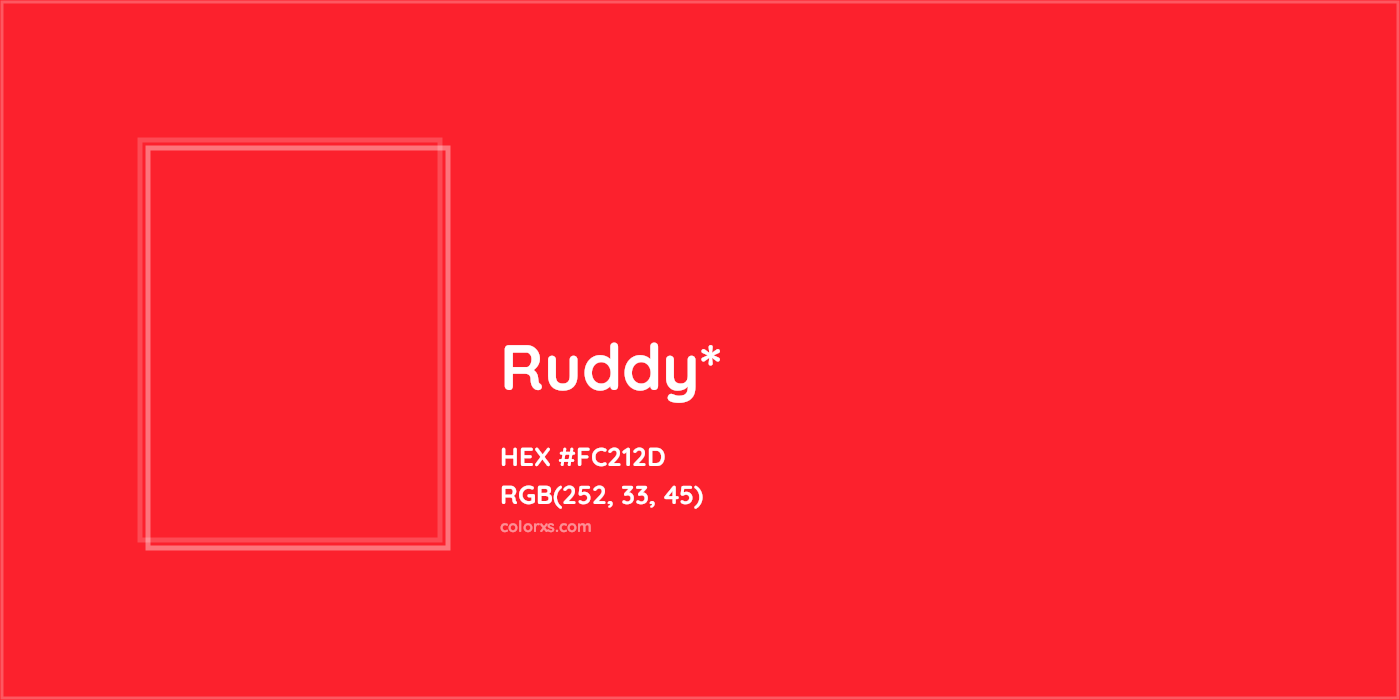 HEX #FC212D Color Name, Color Code, Palettes, Similar Paints, Images