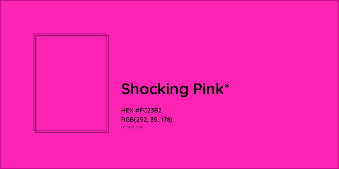 HEX #FC23B2 Color Name, Color Code, Palettes, Similar Paints, Images