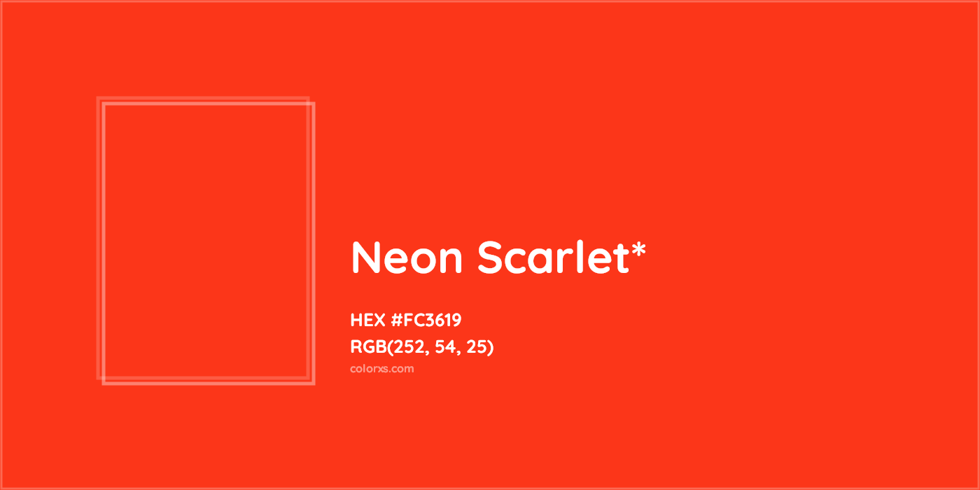 HEX #FC3619 Color Name, Color Code, Palettes, Similar Paints, Images