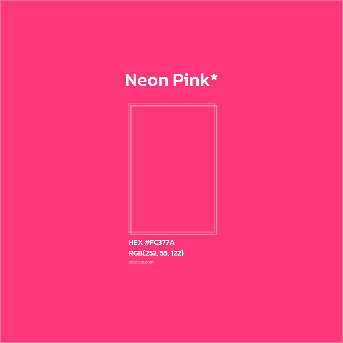 HEX #FC377A Color Name, Color Code, Palettes, Similar Paints, Images