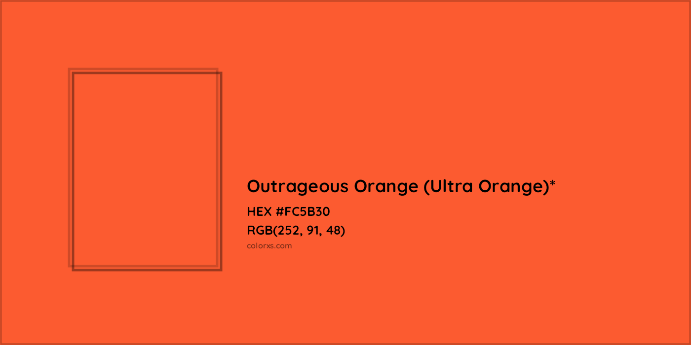 HEX #FC5B30 Color Name, Color Code, Palettes, Similar Paints, Images
