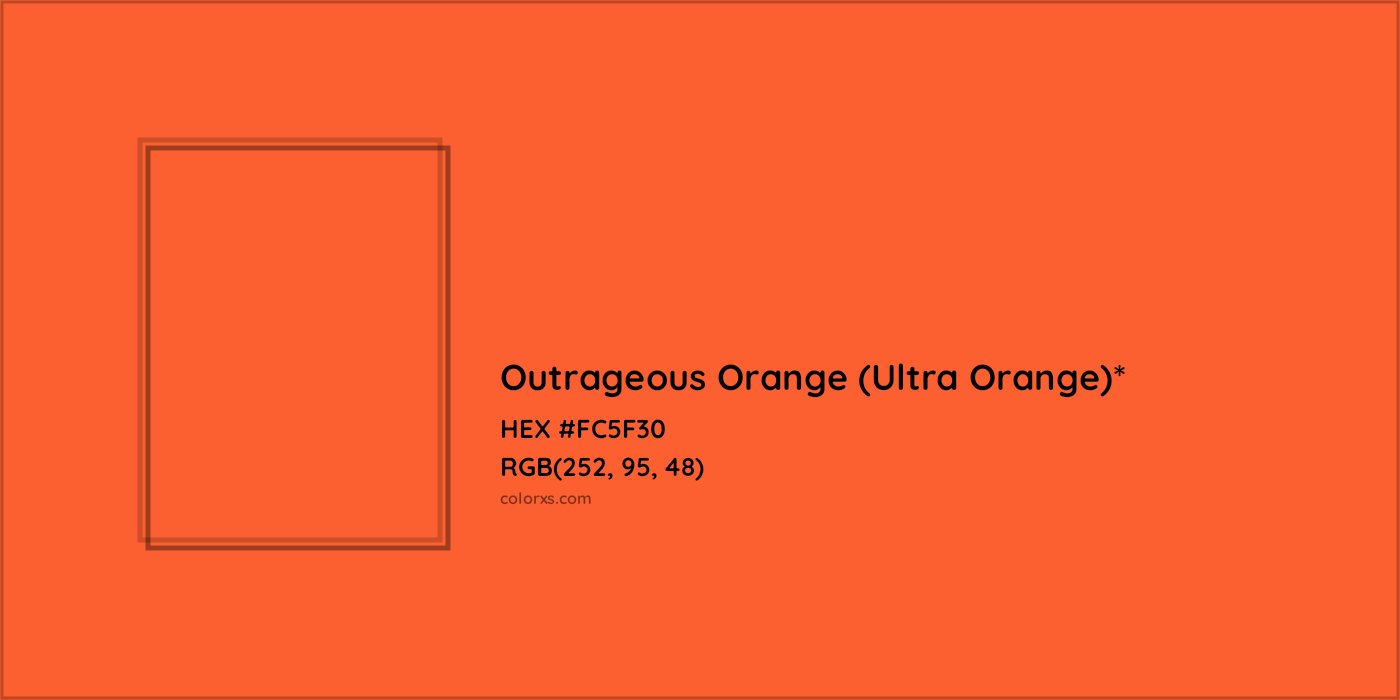HEX #FC5F30 Color Name, Color Code, Palettes, Similar Paints, Images
