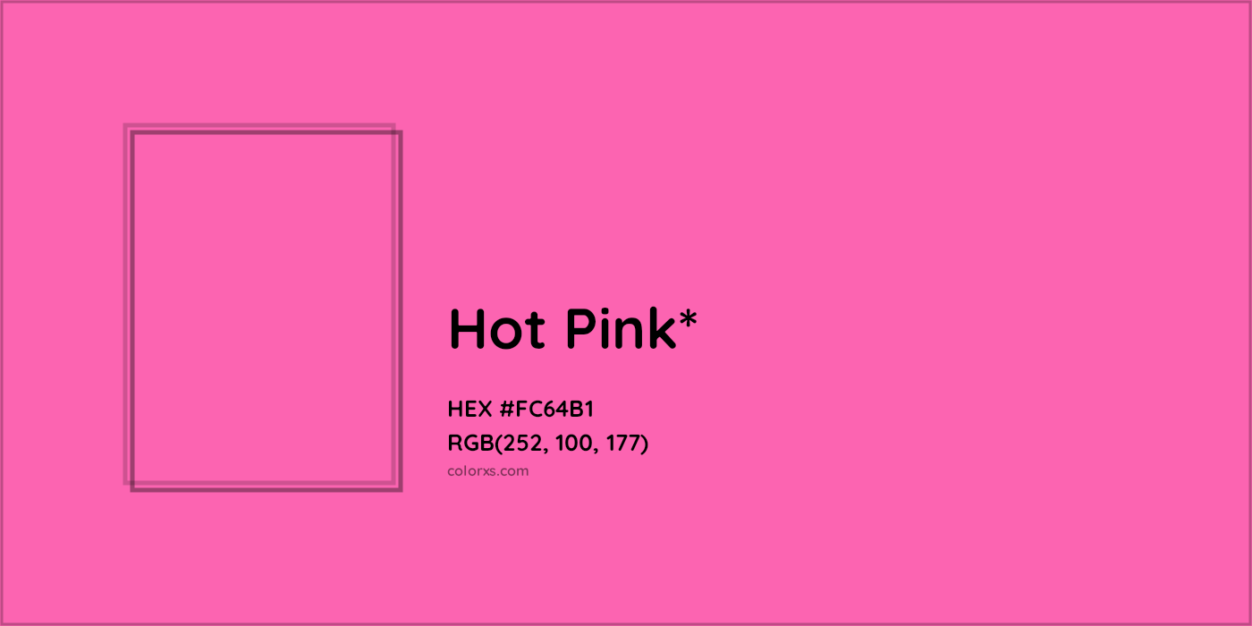 HEX #FC64B1 Color Name, Color Code, Palettes, Similar Paints, Images