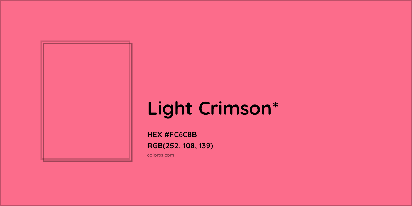 HEX #FC6C8B Color Name, Color Code, Palettes, Similar Paints, Images