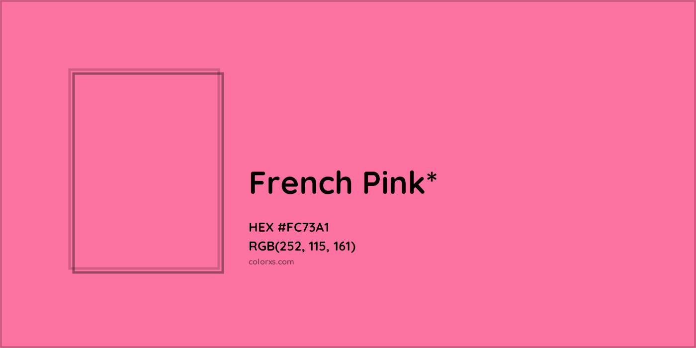 HEX #FC73A1 Color Name, Color Code, Palettes, Similar Paints, Images