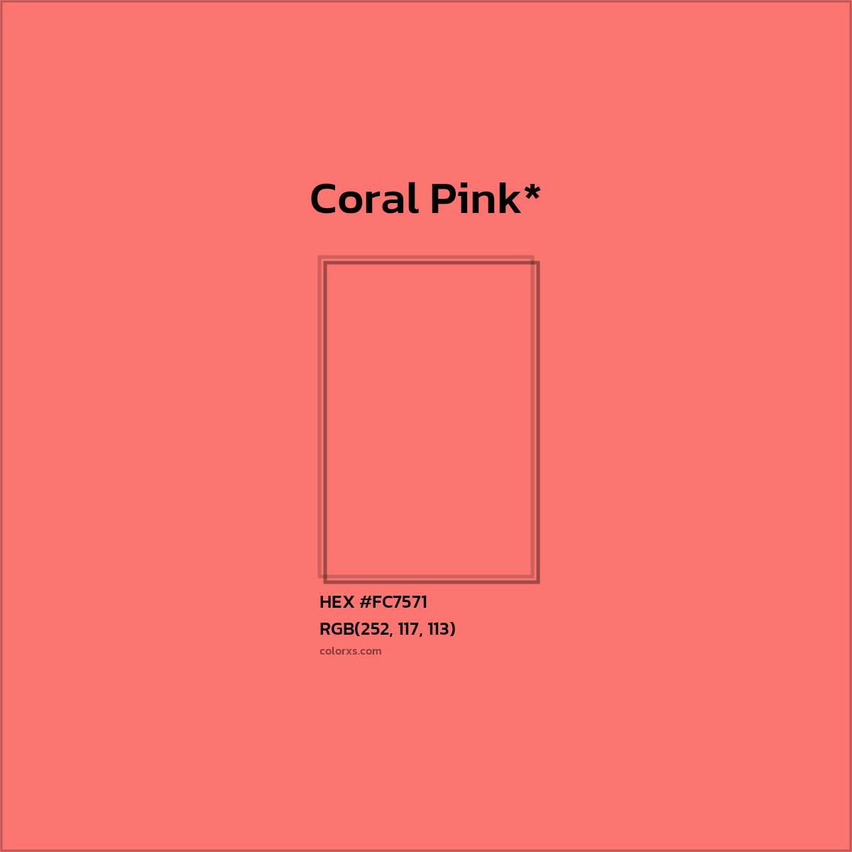 HEX #FC7571 Color Name, Color Code, Palettes, Similar Paints, Images
