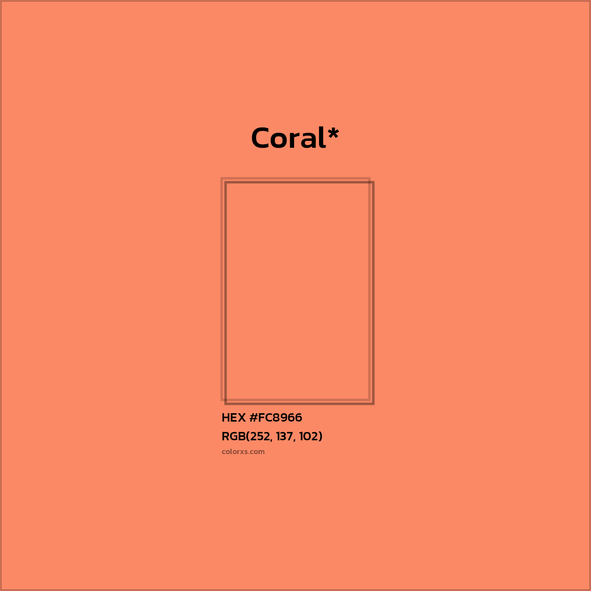 HEX #FC8966 Color Name, Color Code, Palettes, Similar Paints, Images