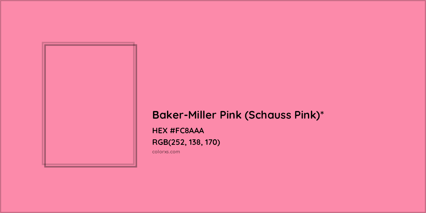 HEX #FC8AAA Color Name, Color Code, Palettes, Similar Paints, Images