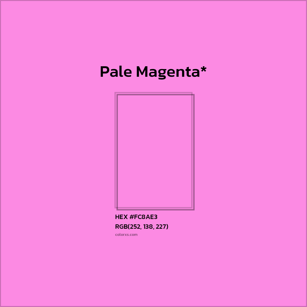 HEX #FC8AE3 Color Name, Color Code, Palettes, Similar Paints, Images