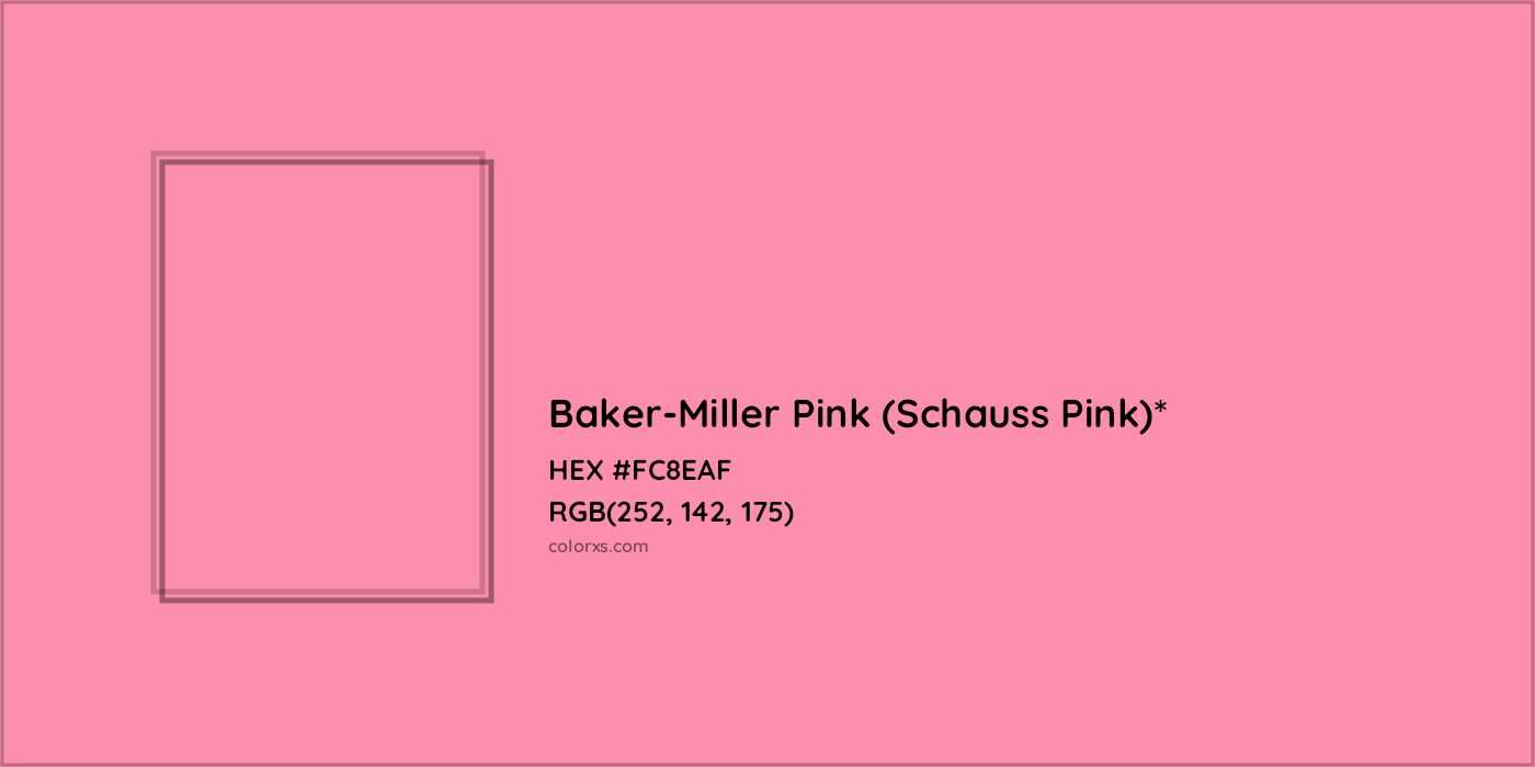 HEX #FC8EAF Color Name, Color Code, Palettes, Similar Paints, Images