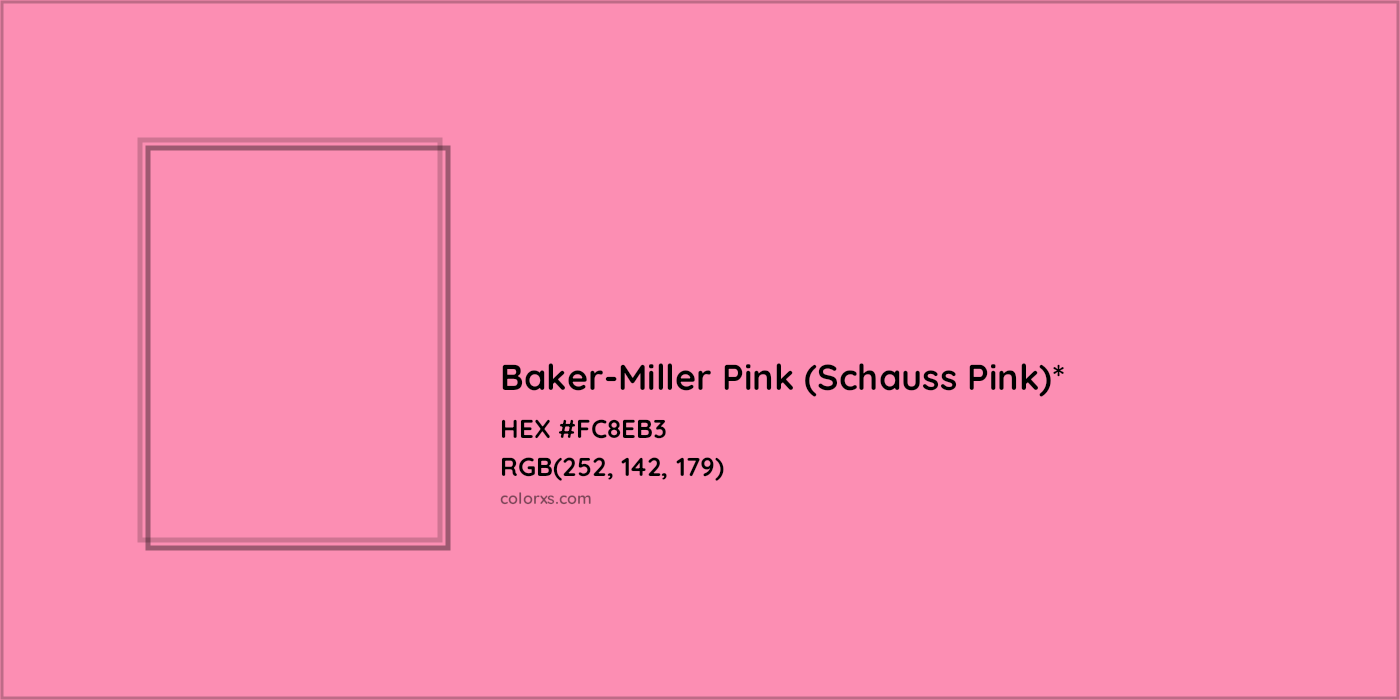 HEX #FC8EB3 Color Name, Color Code, Palettes, Similar Paints, Images