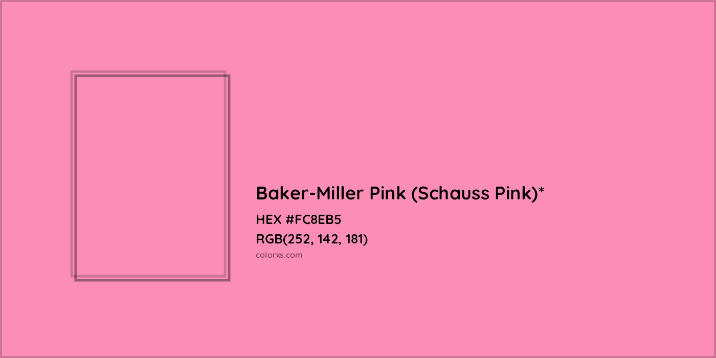 HEX #FC8EB5 Color Name, Color Code, Palettes, Similar Paints, Images