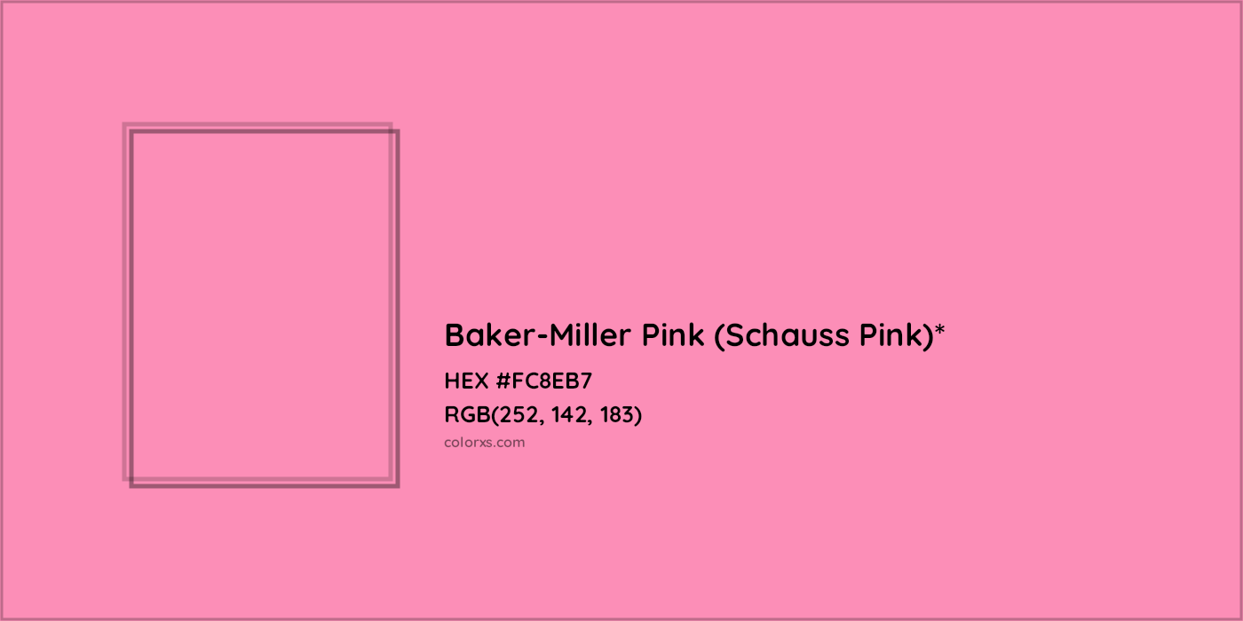 HEX #FC8EB7 Color Name, Color Code, Palettes, Similar Paints, Images