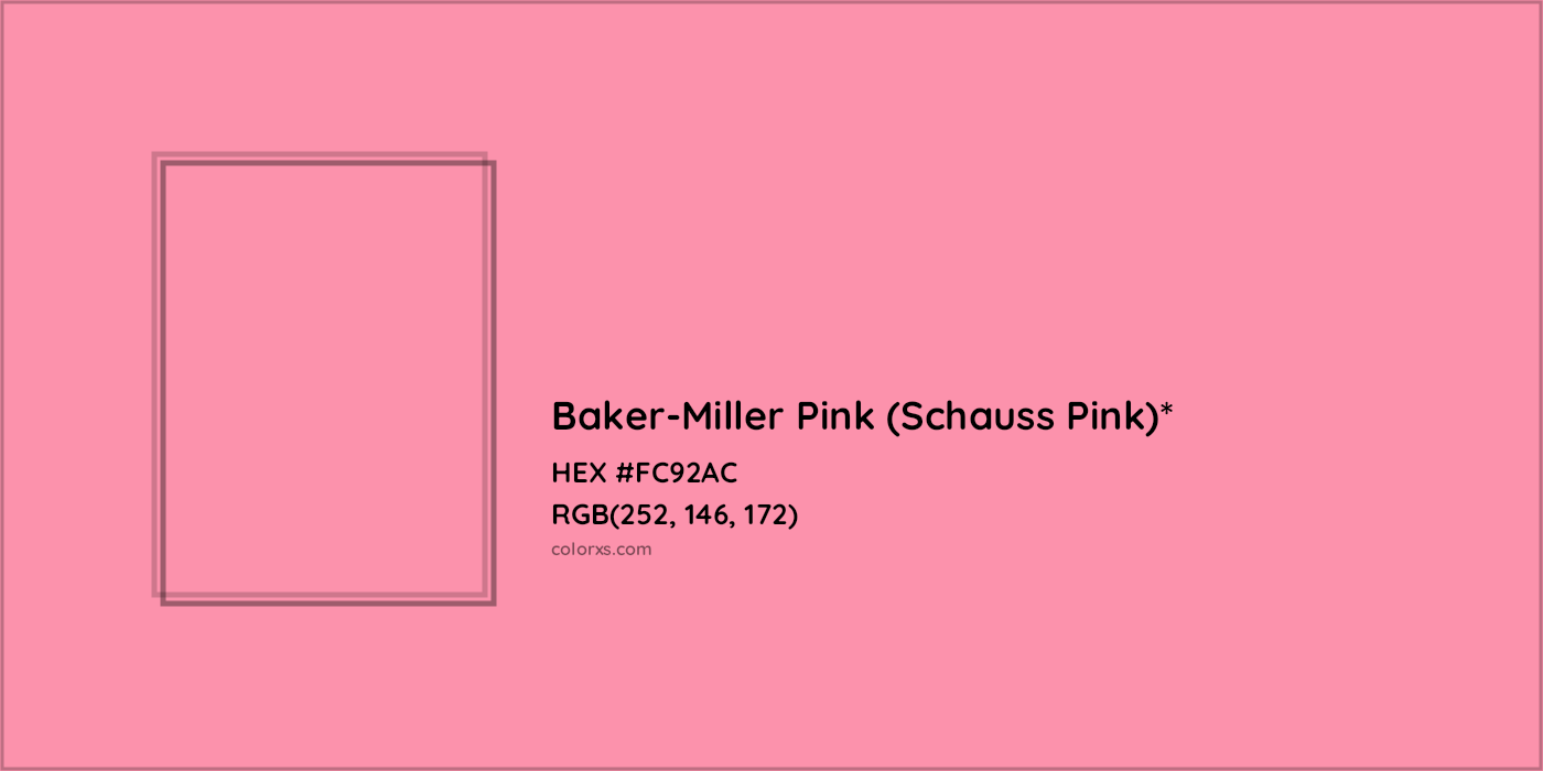 HEX #FC92AC Color Name, Color Code, Palettes, Similar Paints, Images