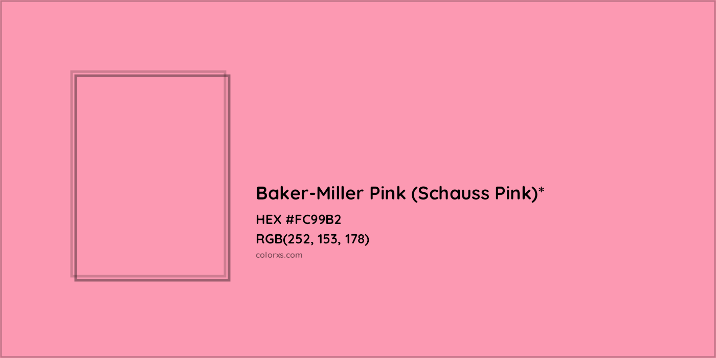 HEX #FC99B2 Color Name, Color Code, Palettes, Similar Paints, Images
