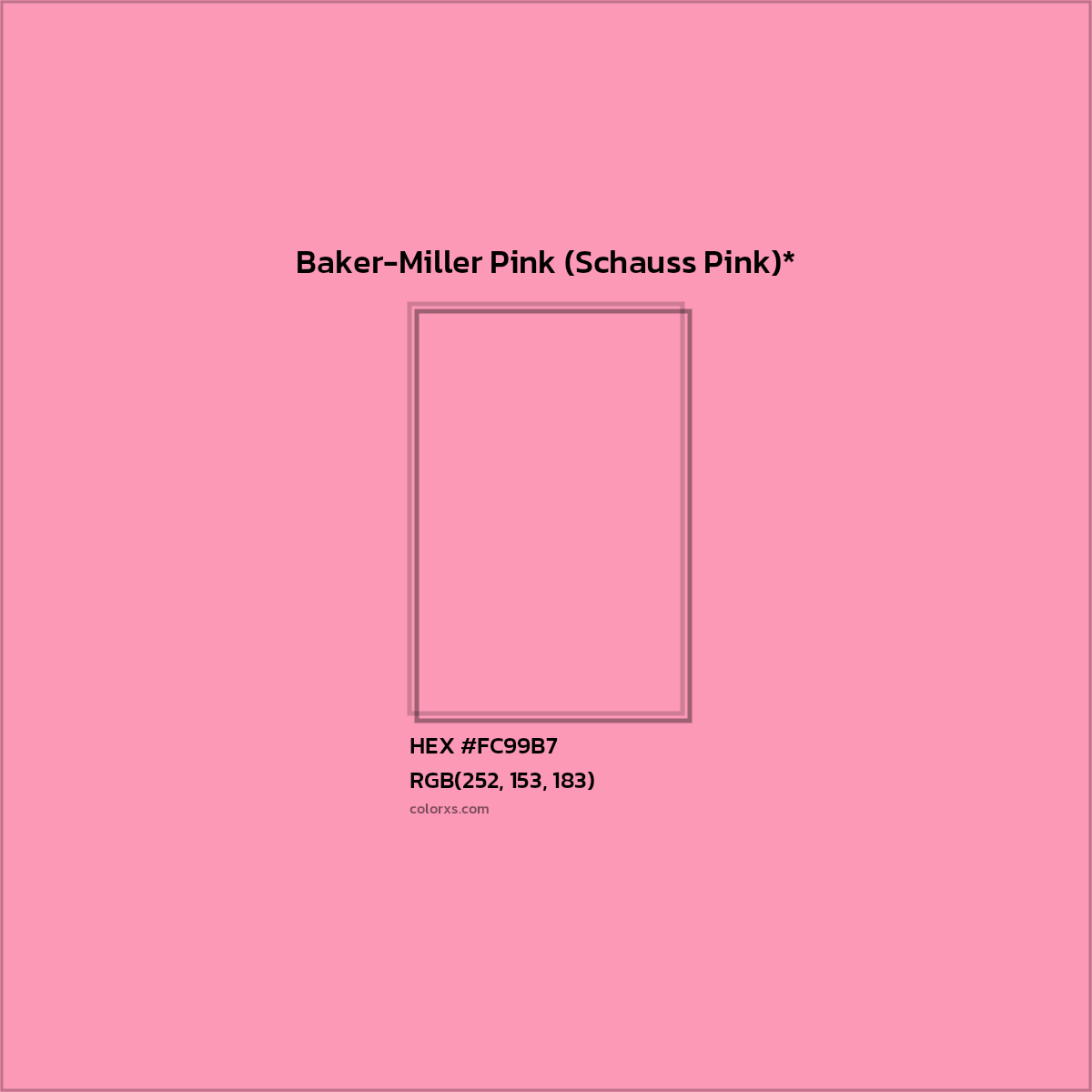 HEX #FC99B7 Color Name, Color Code, Palettes, Similar Paints, Images