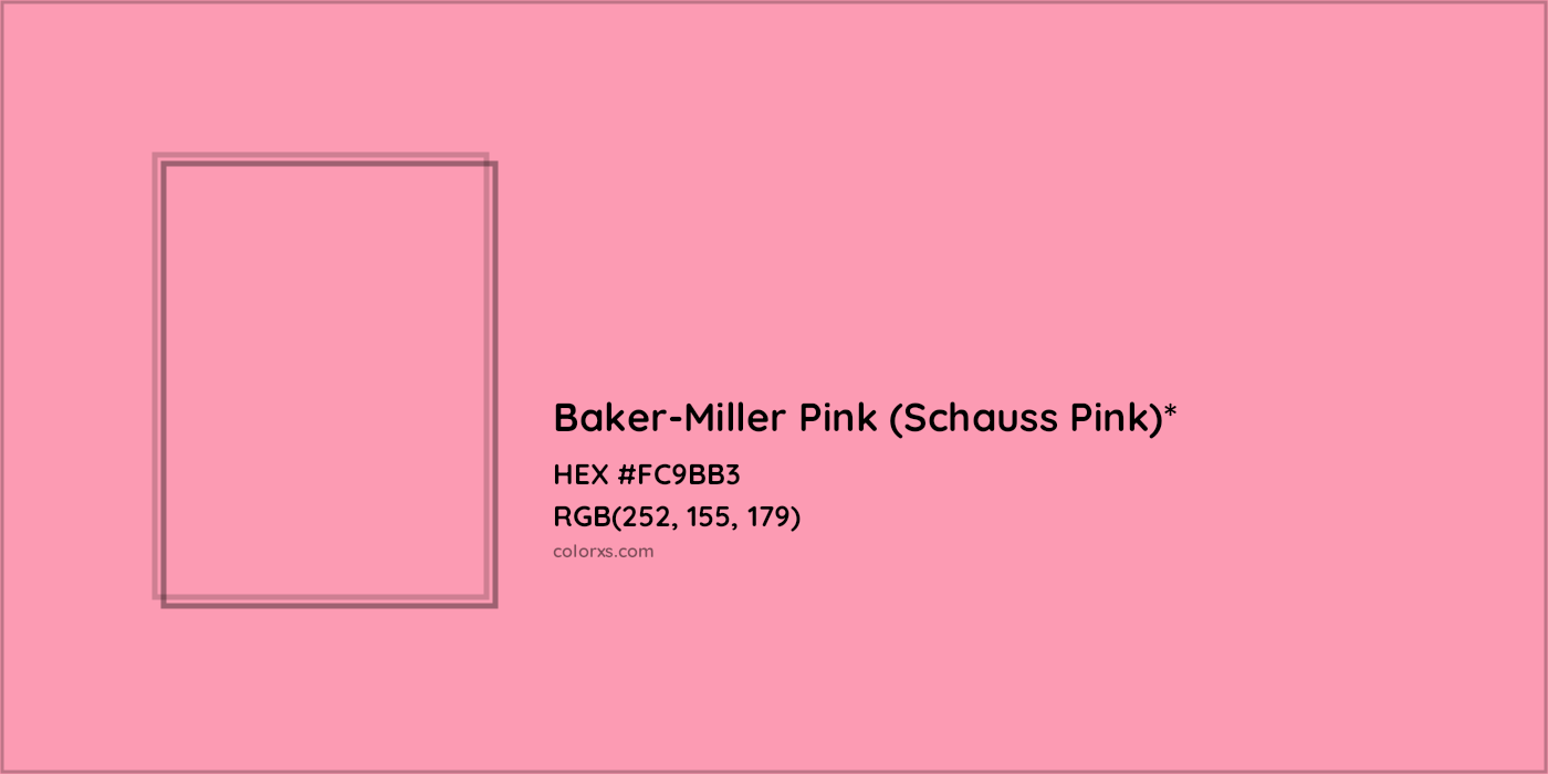 HEX #FC9BB3 Color Name, Color Code, Palettes, Similar Paints, Images