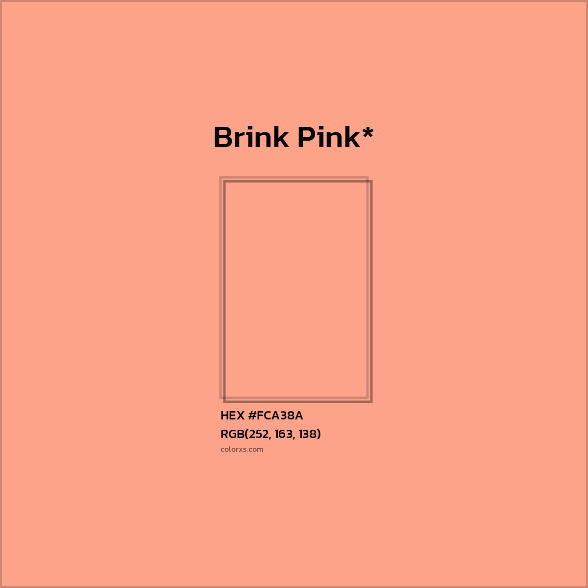 HEX #FCA38A Color Name, Color Code, Palettes, Similar Paints, Images