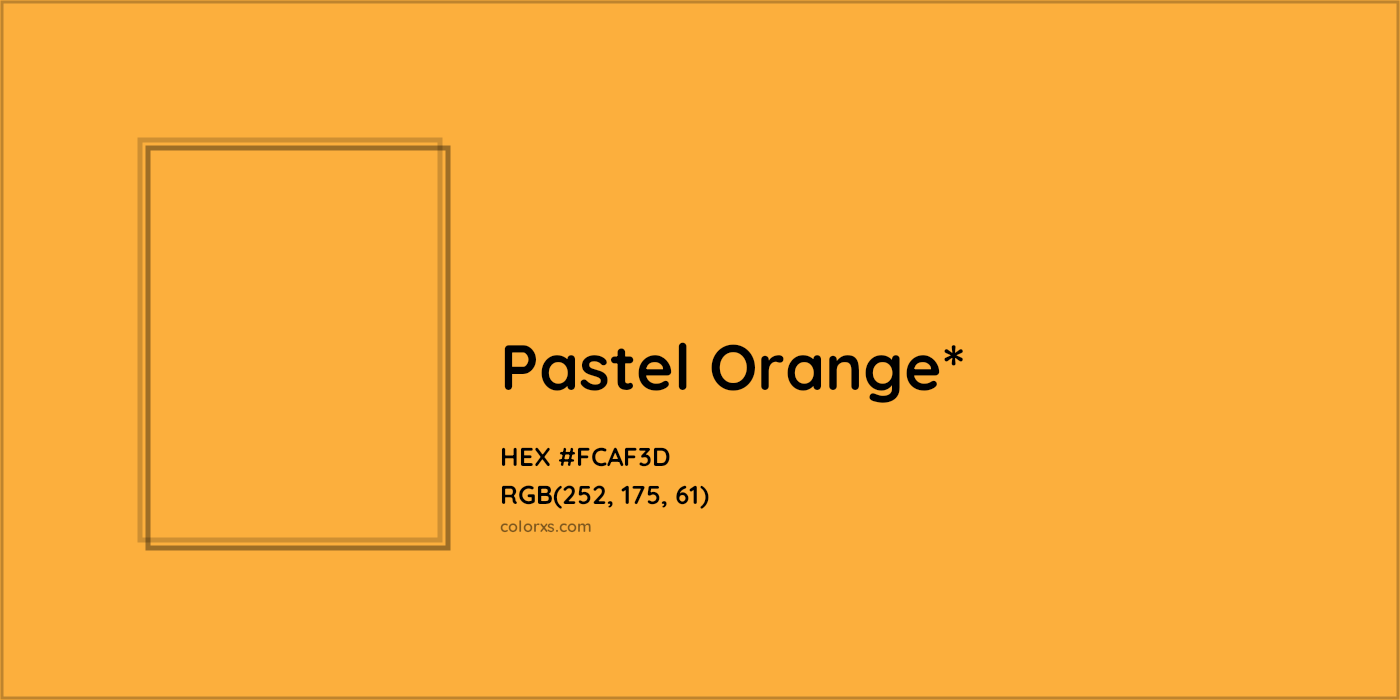 HEX #FCAF3D Color Name, Color Code, Palettes, Similar Paints, Images