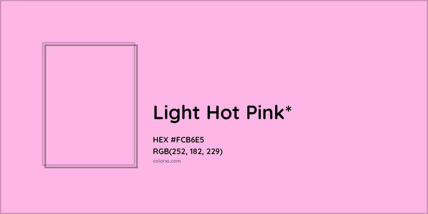 HEX #FCB6E5 Color Name, Color Code, Palettes, Similar Paints, Images