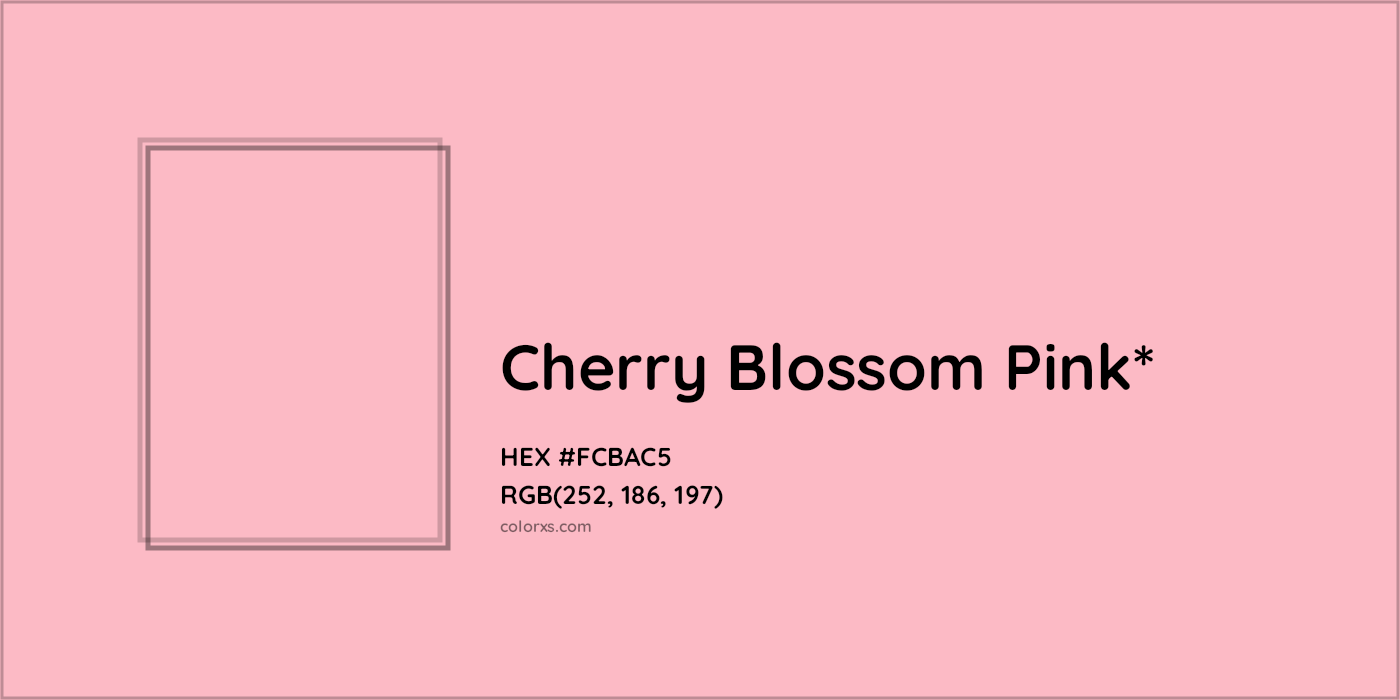 HEX #FCBAC5 Color Name, Color Code, Palettes, Similar Paints, Images