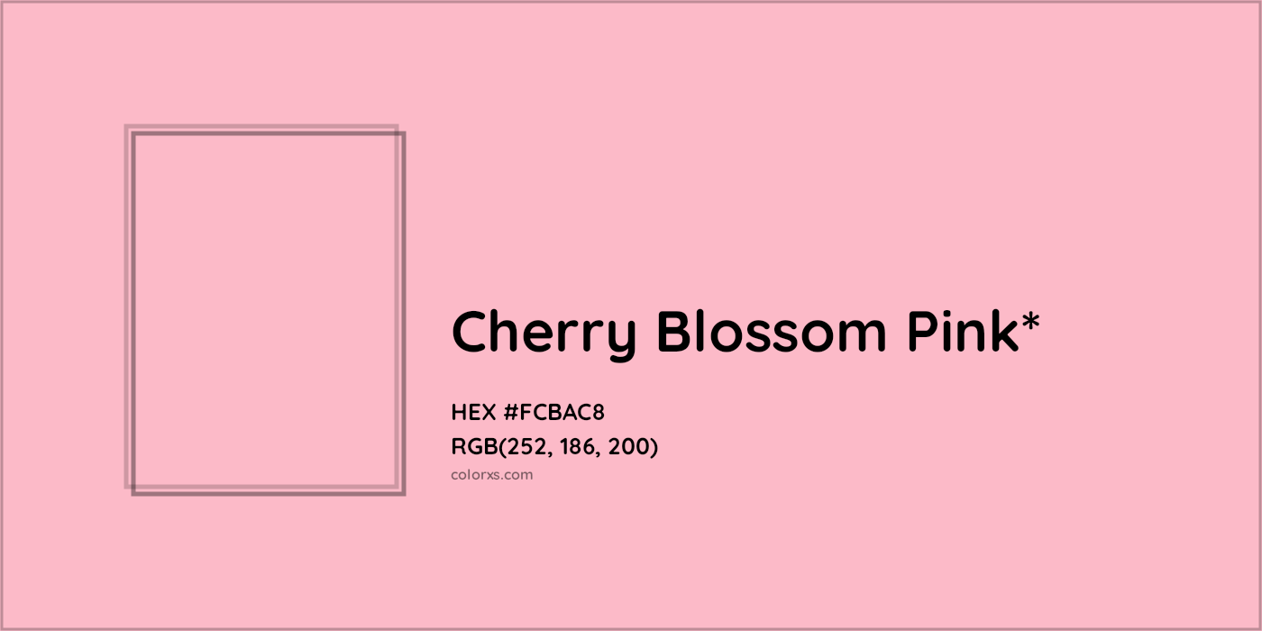 HEX #FCBAC8 Color Name, Color Code, Palettes, Similar Paints, Images