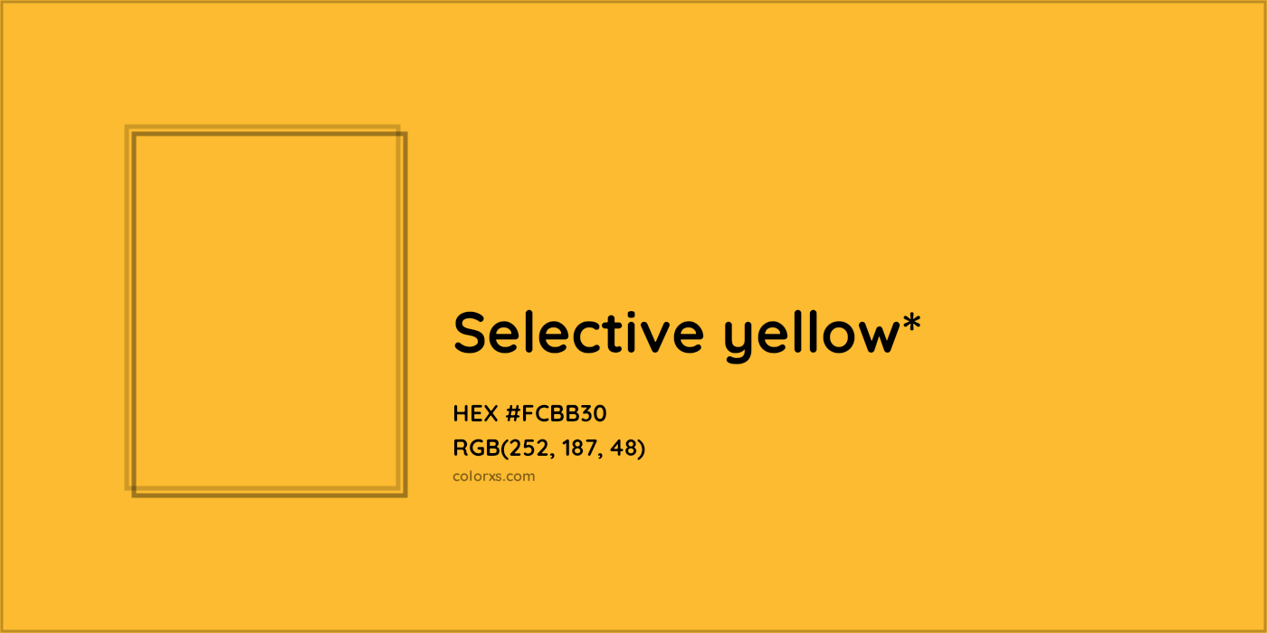HEX #FCBB30 Color Name, Color Code, Palettes, Similar Paints, Images