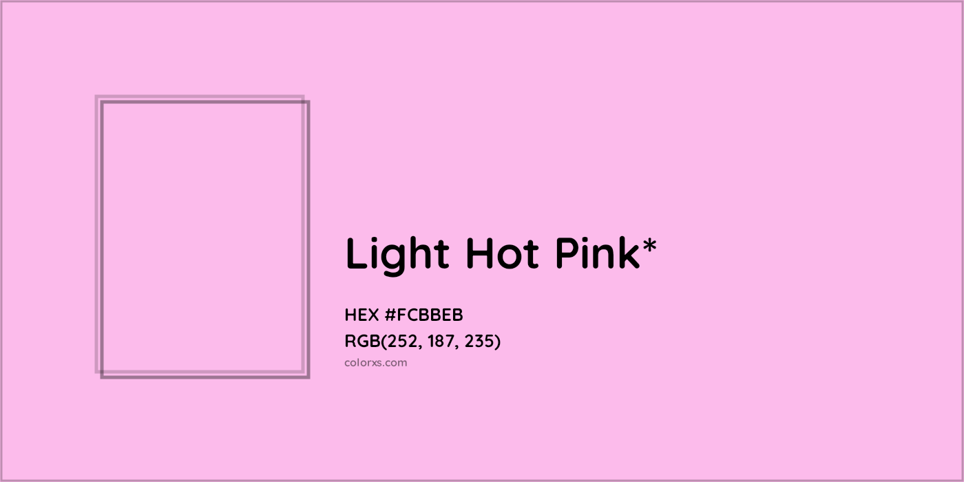 HEX #FCBBEB Color Name, Color Code, Palettes, Similar Paints, Images