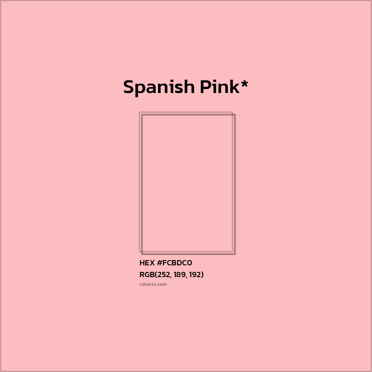 HEX #FCBDC0 Color Name, Color Code, Palettes, Similar Paints, Images