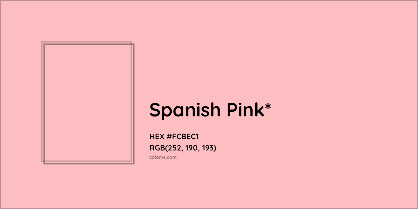 HEX #FCBEC1 Color Name, Color Code, Palettes, Similar Paints, Images