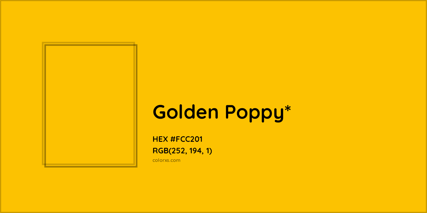 HEX #FCC201 Color Name, Color Code, Palettes, Similar Paints, Images