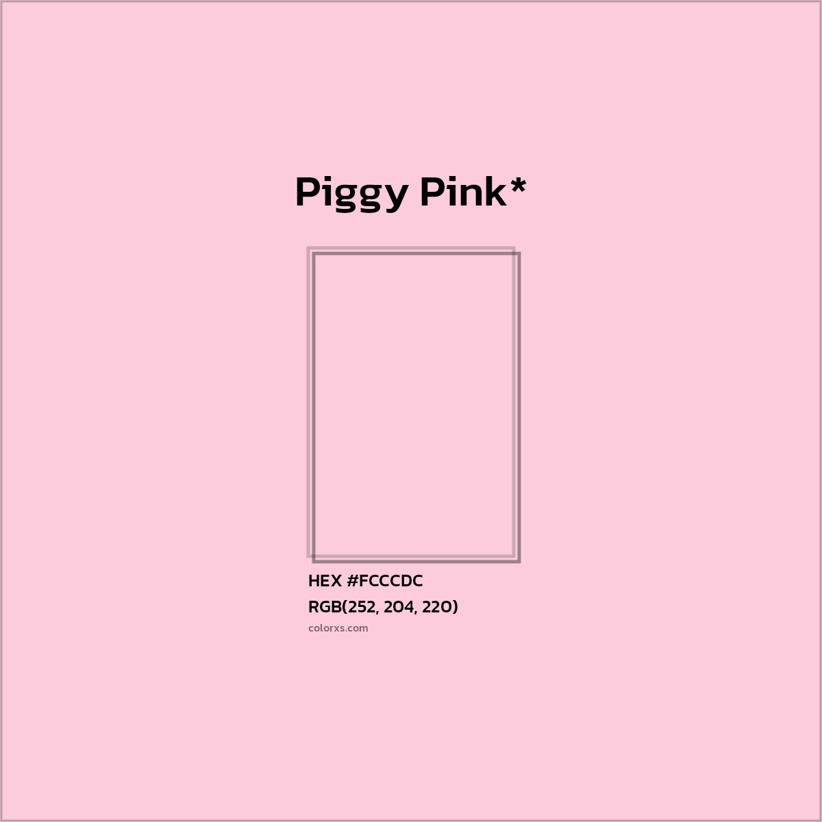 HEX #FCCCDC Color Name, Color Code, Palettes, Similar Paints, Images