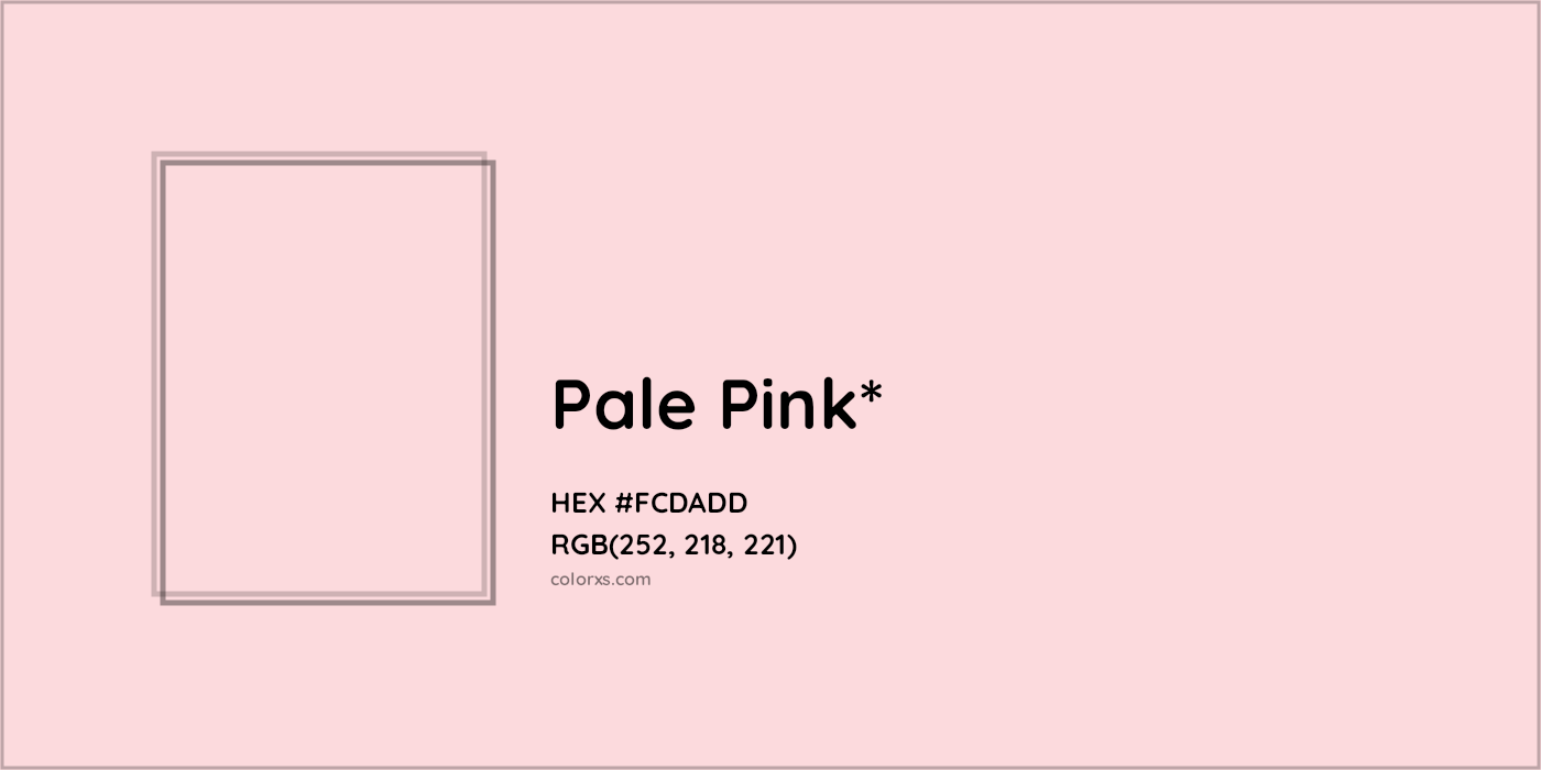 HEX #FCDADD Color Name, Color Code, Palettes, Similar Paints, Images