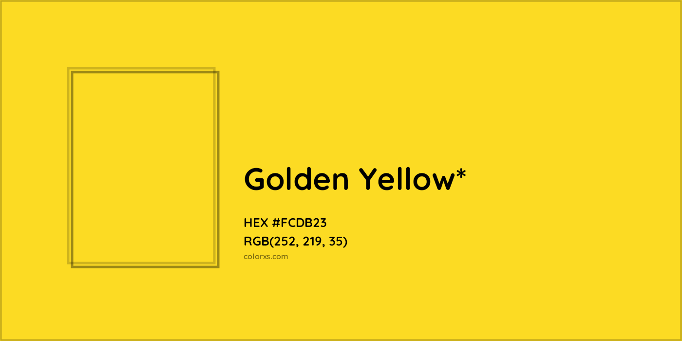 HEX #FCDB23 Color Name, Color Code, Palettes, Similar Paints, Images