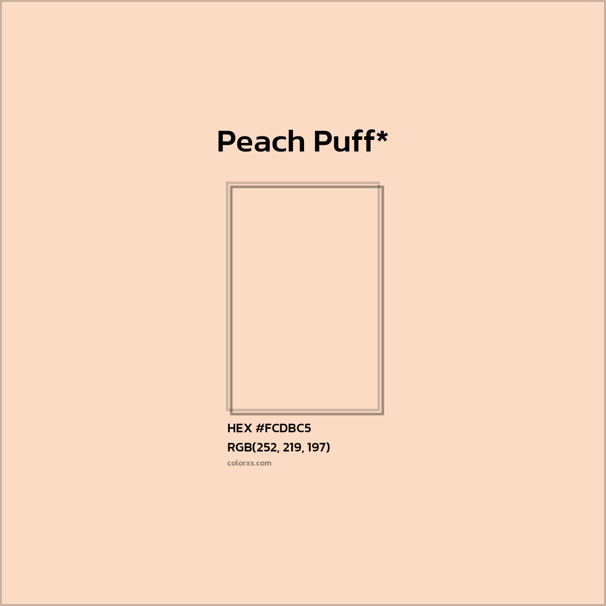 HEX #FCDBC5 Color Name, Color Code, Palettes, Similar Paints, Images