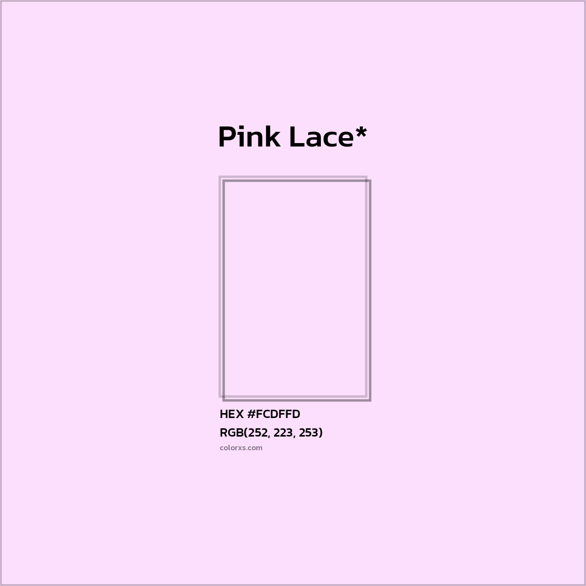 HEX #FCDFFD Color Name, Color Code, Palettes, Similar Paints, Images