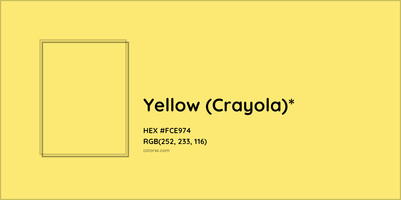 HEX #FCE974 Color Name, Color Code, Palettes, Similar Paints, Images