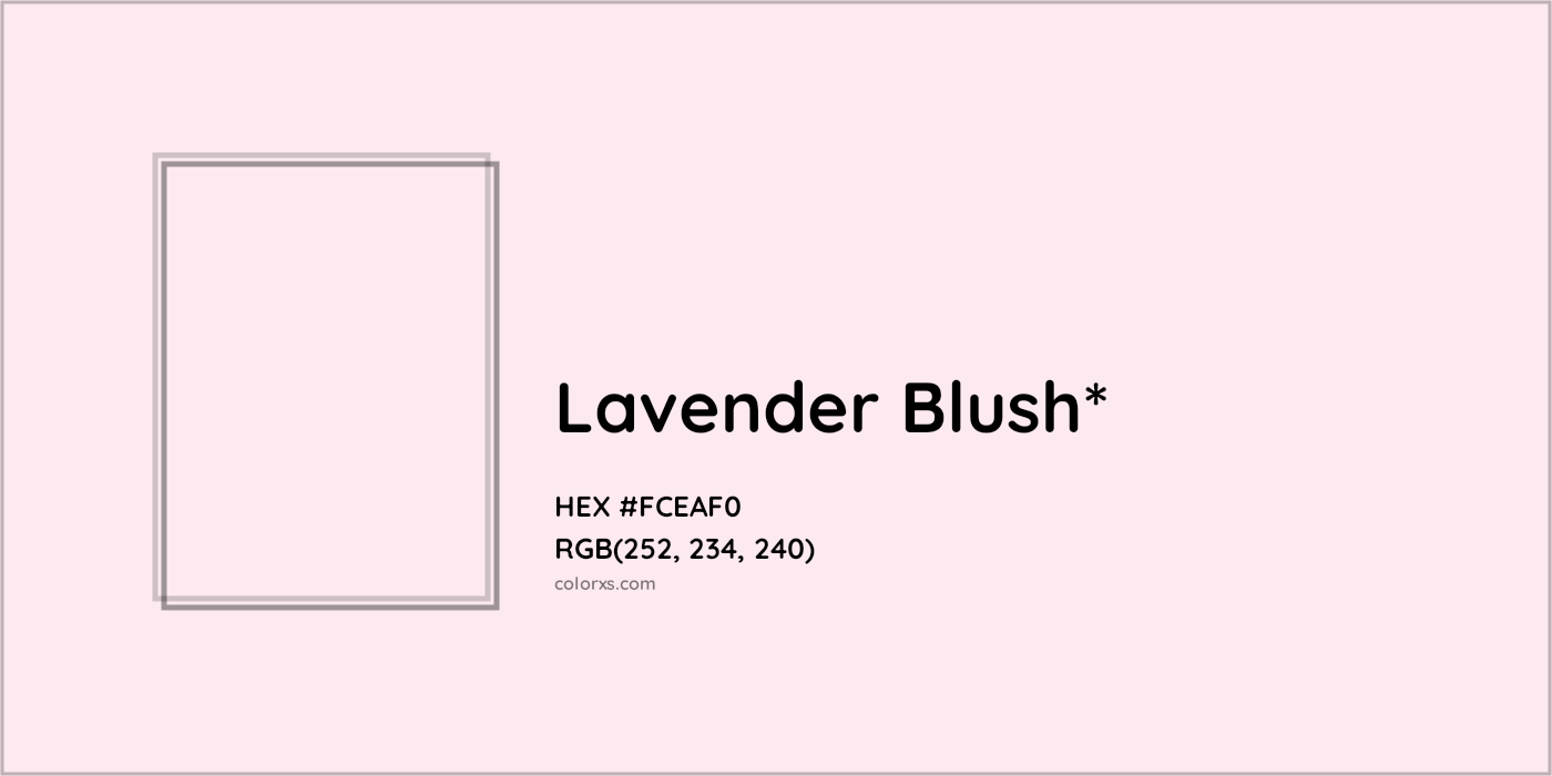 HEX #FCEAF0 Color Name, Color Code, Palettes, Similar Paints, Images