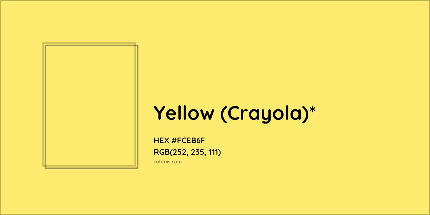 HEX #FCEB6F Color Name, Color Code, Palettes, Similar Paints, Images