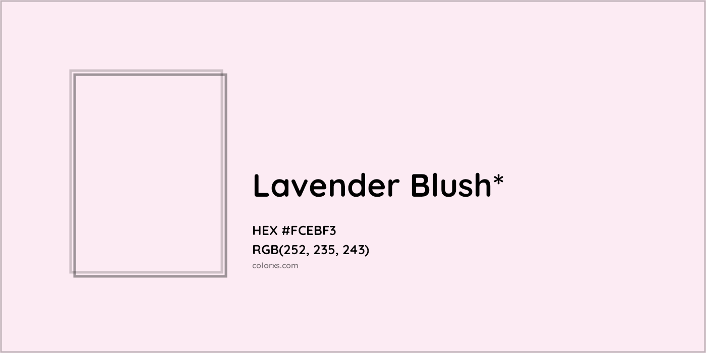 HEX #FCEBF3 Color Name, Color Code, Palettes, Similar Paints, Images