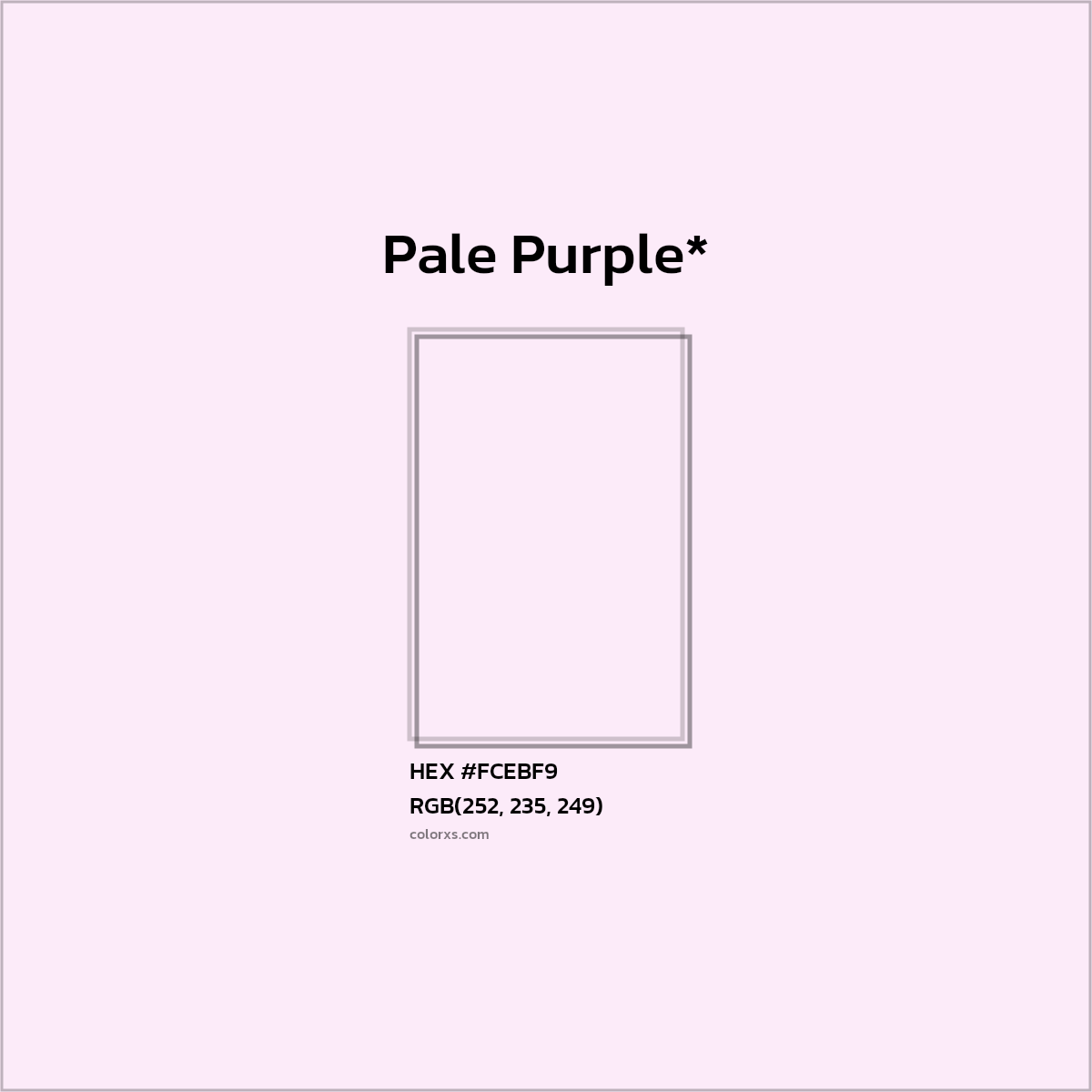 HEX #FCEBF9 Color Name, Color Code, Palettes, Similar Paints, Images