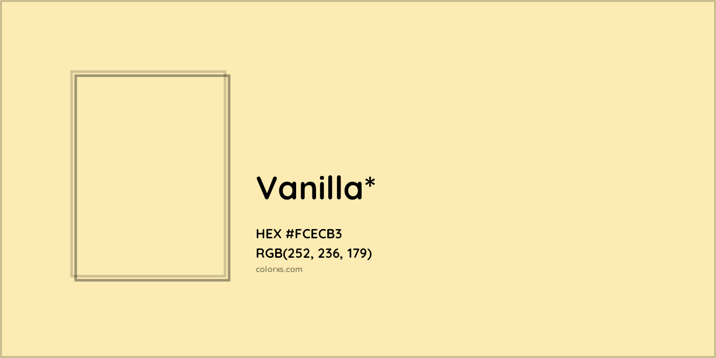 HEX #FCECB3 Color Name, Color Code, Palettes, Similar Paints, Images
