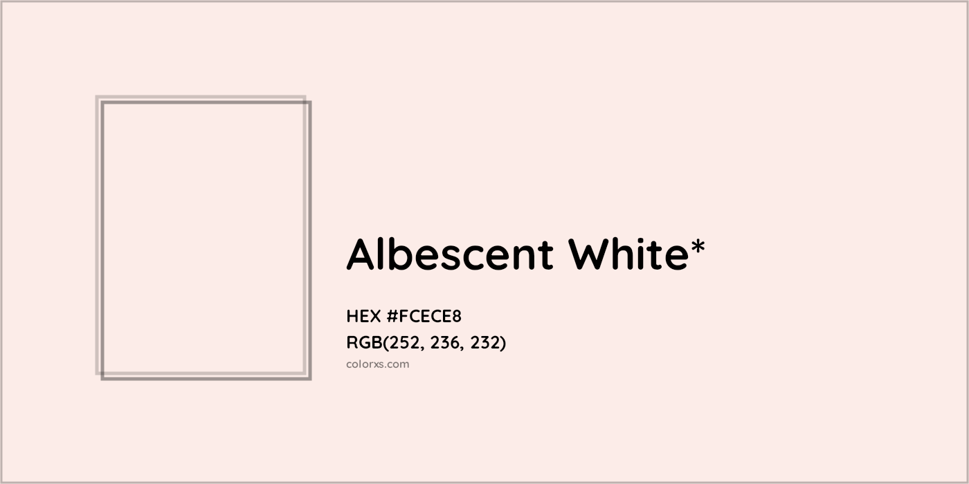 HEX #FCECE8 Color Name, Color Code, Palettes, Similar Paints, Images