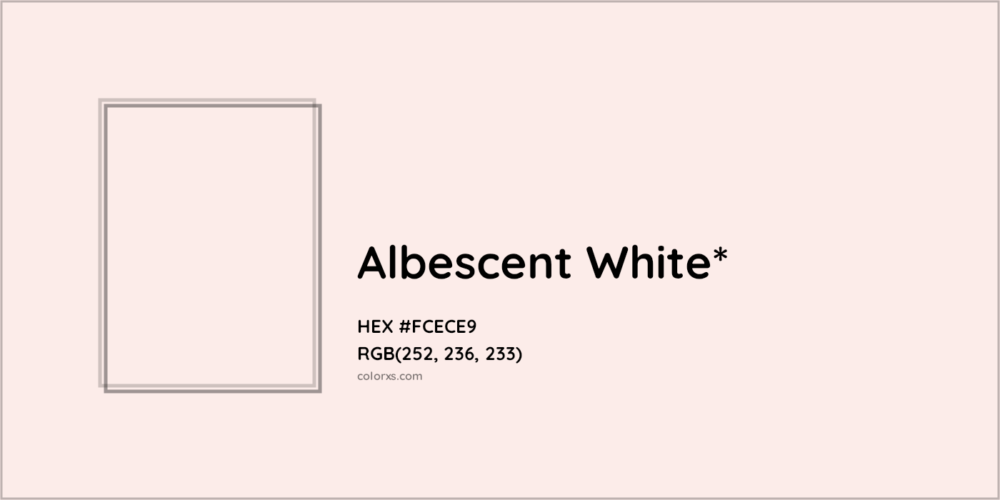 HEX #FCECE9 Color Name, Color Code, Palettes, Similar Paints, Images