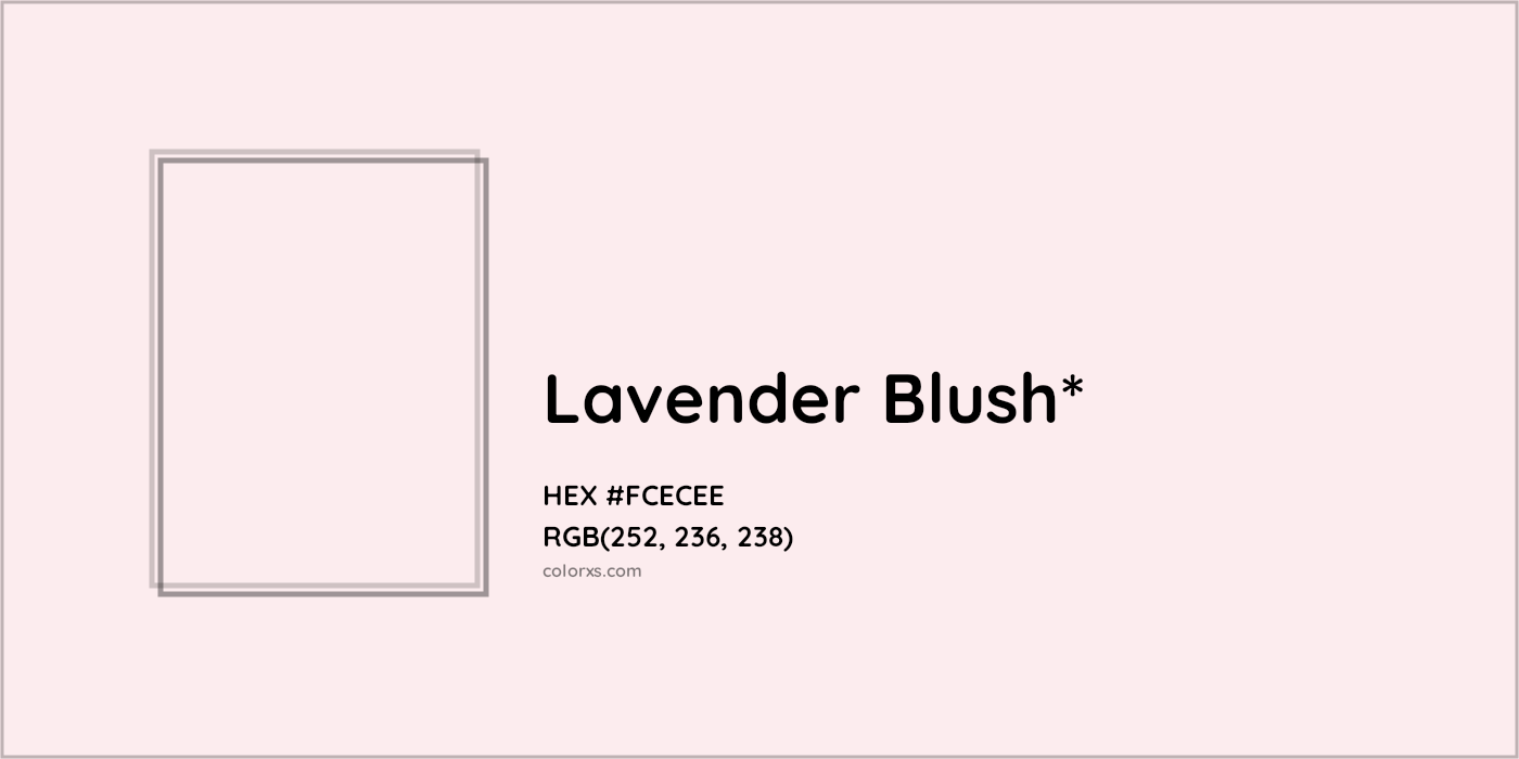 HEX #FCECEE Color Name, Color Code, Palettes, Similar Paints, Images