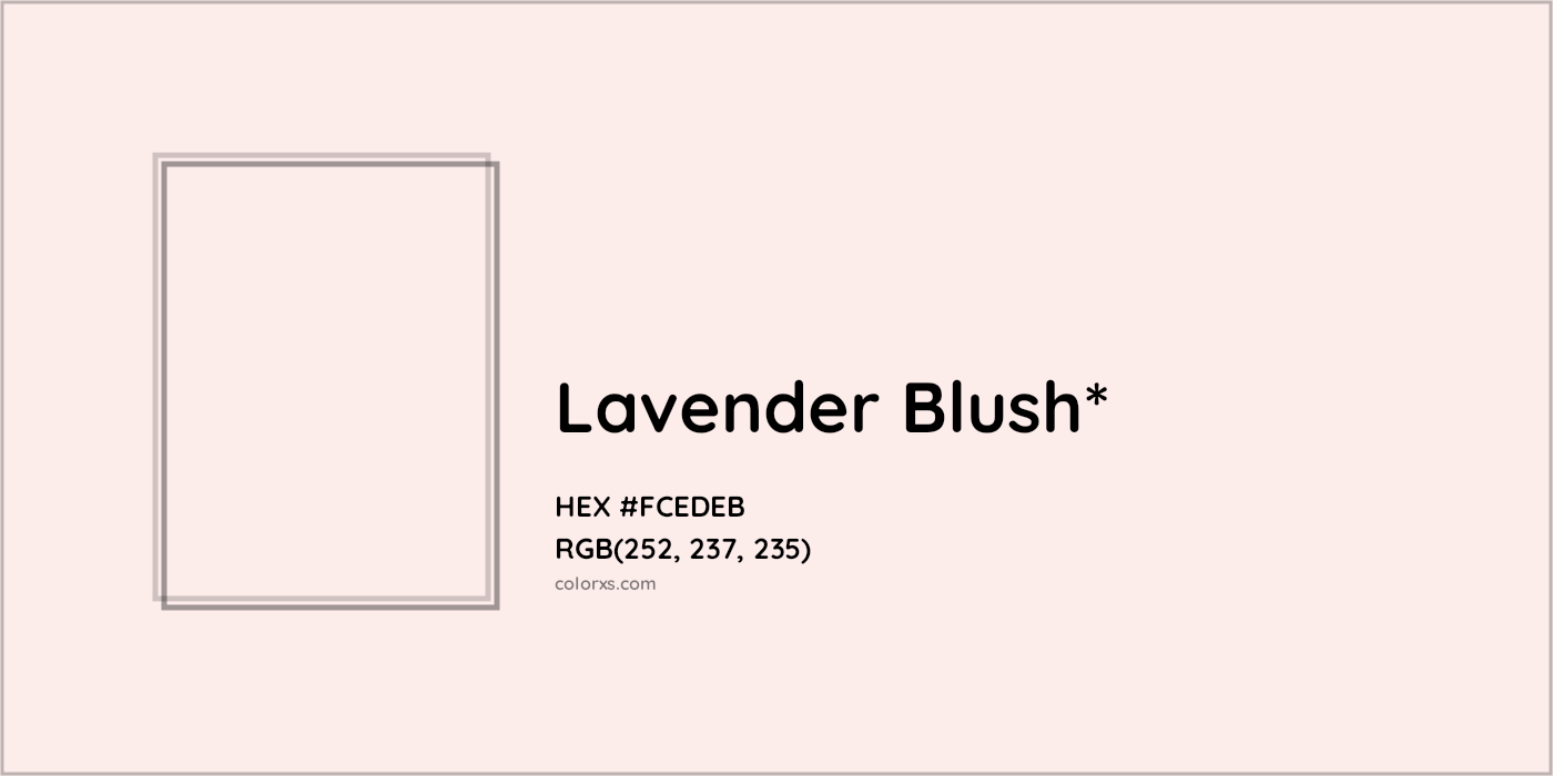 HEX #FCEDEB Color Name, Color Code, Palettes, Similar Paints, Images