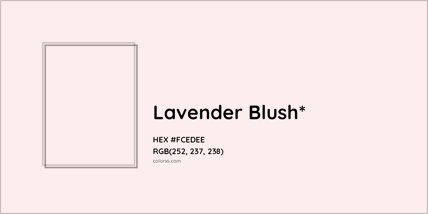 HEX #FCEDEE Color Name, Color Code, Palettes, Similar Paints, Images