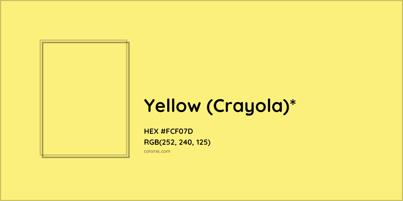 HEX #FCF07D Color Name, Color Code, Palettes, Similar Paints, Images